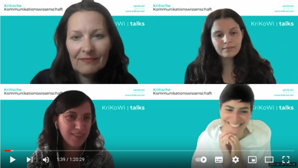 die vier Frauen, die den Talk gestaltet haben, in ihren Zoom-Kacheln